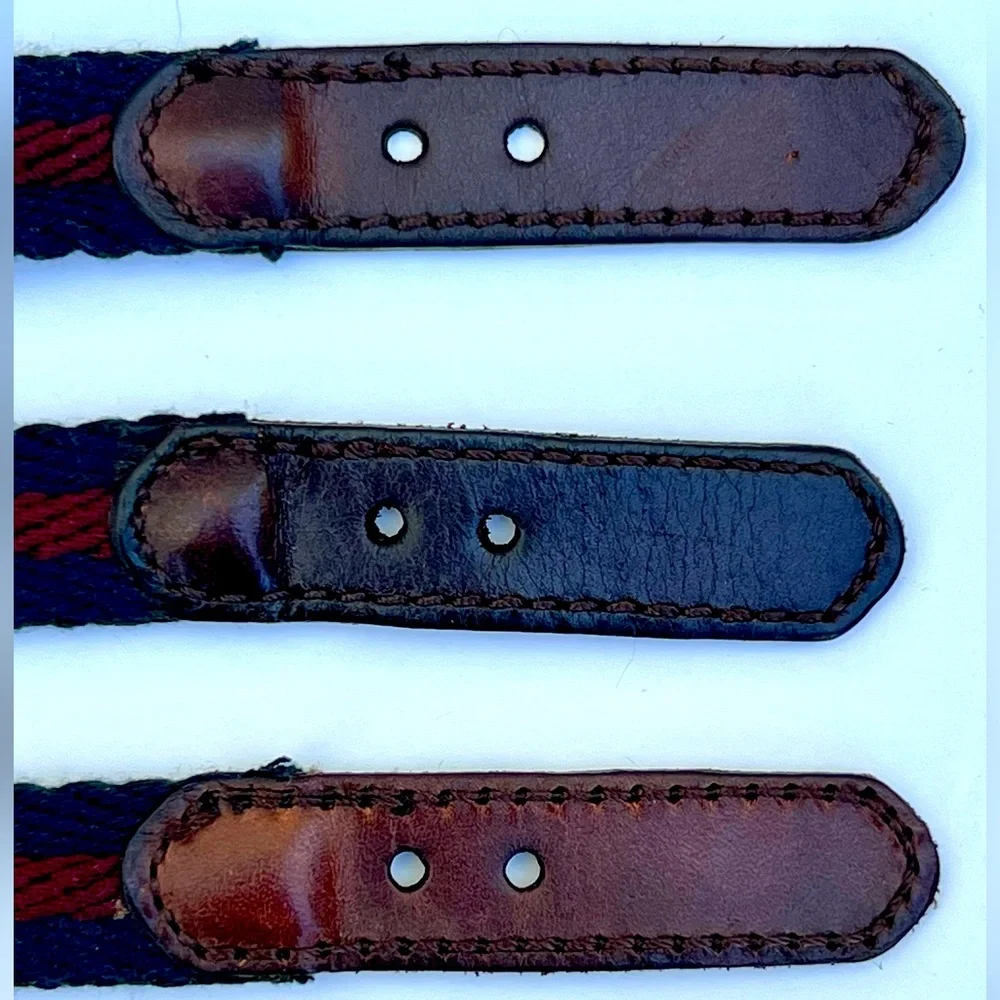 Abercrombie & Fitch Bracelet Burgundy / Blue Fabric/Leather Metal Buckle